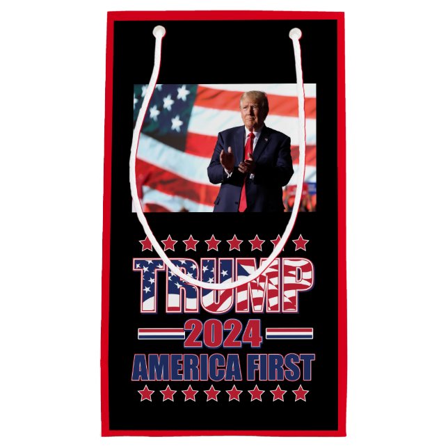 Trump America First Trump 2024 Small Gift Bag (Front)