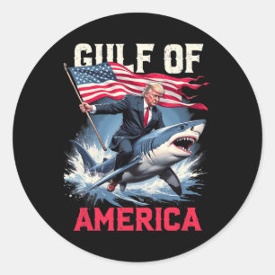 Trump America Shark Gulf Of Usa 2025 Classic Round Sticker