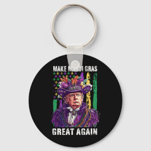 Trump American Flag New Orleans Make Mardi Gras Gr Keychain