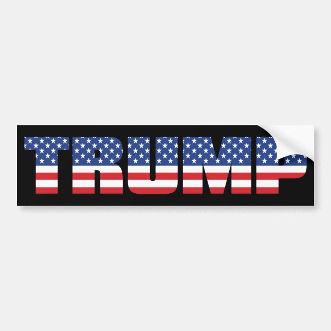 Trump American Flag Trump 2024 Bumper Sticker (Front)