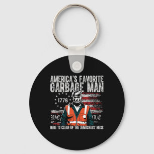 Trump America's Favourite Garbage Man Trump In Tra Keychain