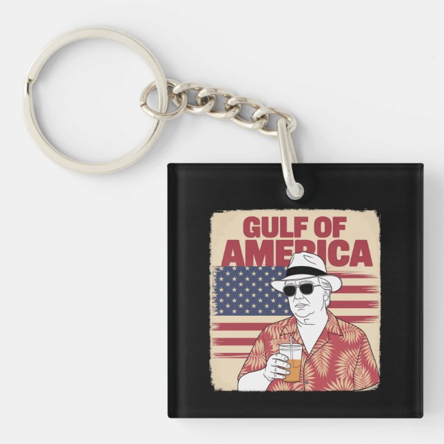 Trump America's Gulf Mexico President Trump  Keychain (Front)