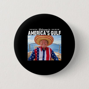 Trump America's Gulf Mexico President Trump Sombre 2 Inch Round Button
