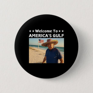 Trump America's Gulf Mexico President Trump Sombre 2 Inch Round Button