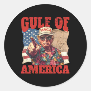 Trump America's Gulf Mexico President Trump Sombre Classic Round Sticker