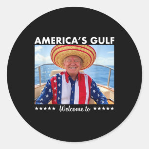 Trump America's Gulf Mexico President Trump Sombre Classic Round Sticker