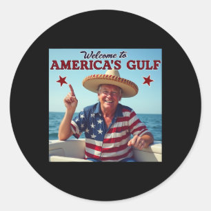 Trump America's Gulf Mexico President Trump Sombre Classic Round Sticker