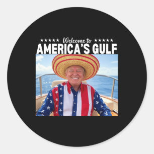 Trump America's Gulf Mexico President Trump Sombre Classic Round Sticker