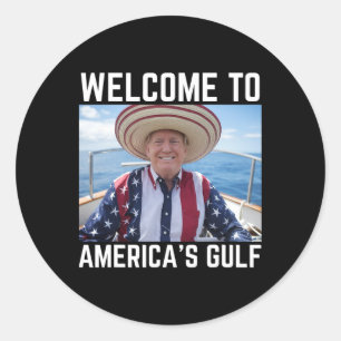 Trump America's Gulf Mexico President Trump Sombre Classic Round Sticker
