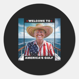 Trump America's Gulf Mexico President Trump Sombre Classic Round Sticker