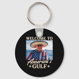 Trump America's Gulf Mexico President Trump Sombre Keychain