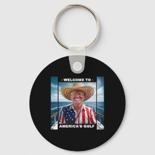 Trump America's Gulf Mexico President Trump Sombre Keychain