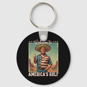 Trump America's Gulf Mexico President Trump Sombre Keychain