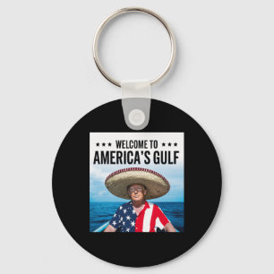 Trump America's Gulf Mexico President Trump Sombre Keychain