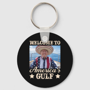 Trump America's Gulf Mexico President Trump Sombre Keychain