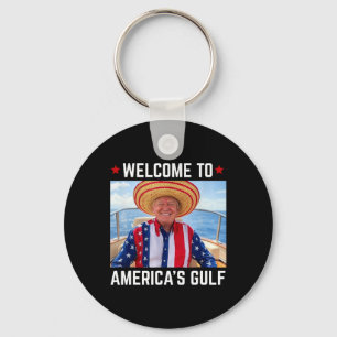 Trump America's Gulf Mexico President Trump Sombre Keychain