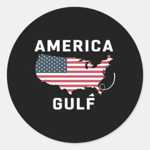 Trump America's Gulf Mexico Retro Us Map  Classic Round Sticker