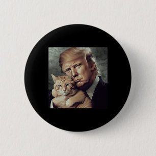 Trump And Cat - Funny Trump Cat Meme  2 Inch Round Button