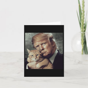 Trump And Cat - Funny Trump Cat Meme Card