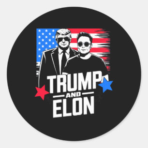 Trump And Elon 2024 Presidential Election American Classic Round Sticker