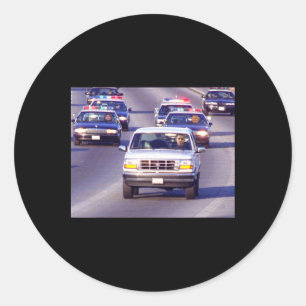 Trump And Fat Vance Police Car Chase Of Oma Meme  Classic Round Sticker