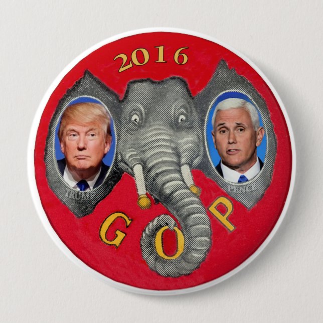 Trump and Pence 4 Inch Round Button (Front)
