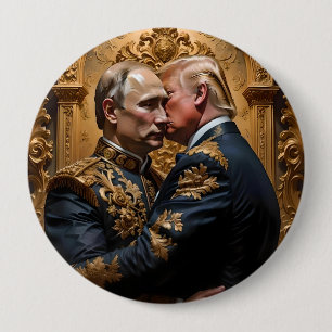 Trump and Putin Embrace 4 Inch Round Button