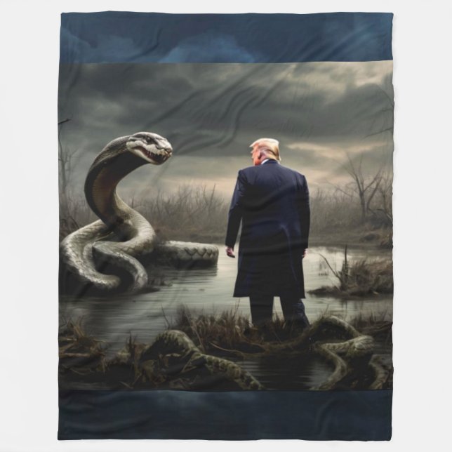 TRUMP and the DEEP STATE Fleece Blanket (Front)