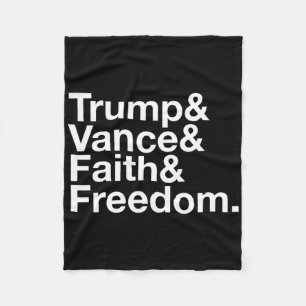 Trump And Vance And Faith And Freedom List - Usa E Fleece Blanket