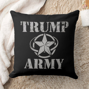 Trump Army 47th US President Vintage Retro Throw Pillow