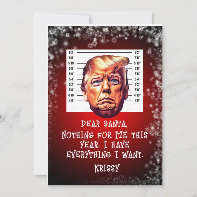  Trump Arrested Dreams Come True Christmas Holiday Card (Front)