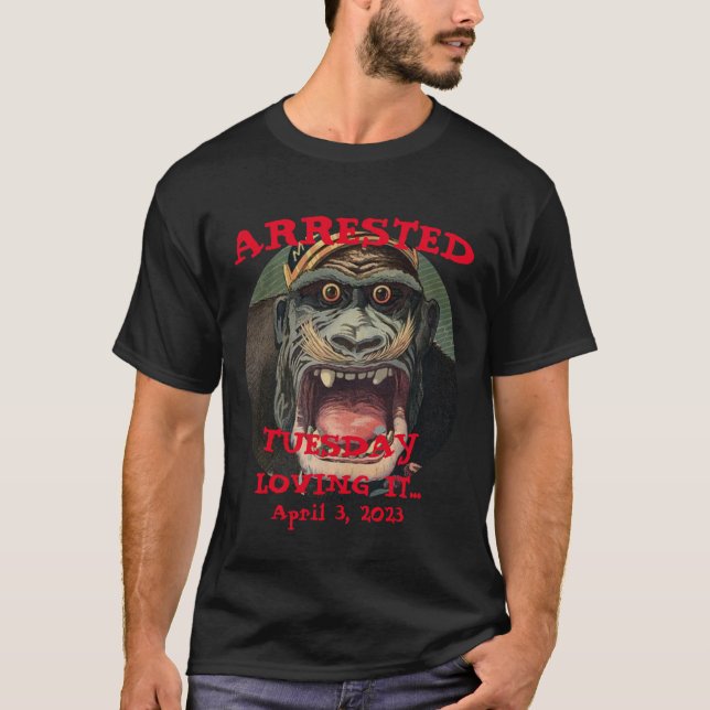 Trump Arrested Tuesday 2023 T-Shirt (Front)