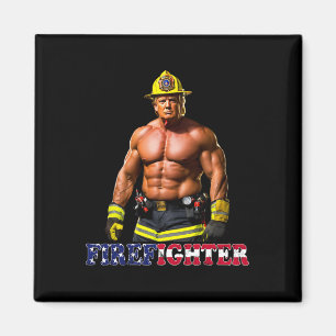 Trump As A Buff Firefighter Trump 2024  Magnet