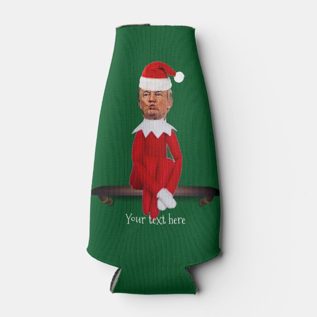Trump as a Christmas Elf  Bottle Cooler (Front)