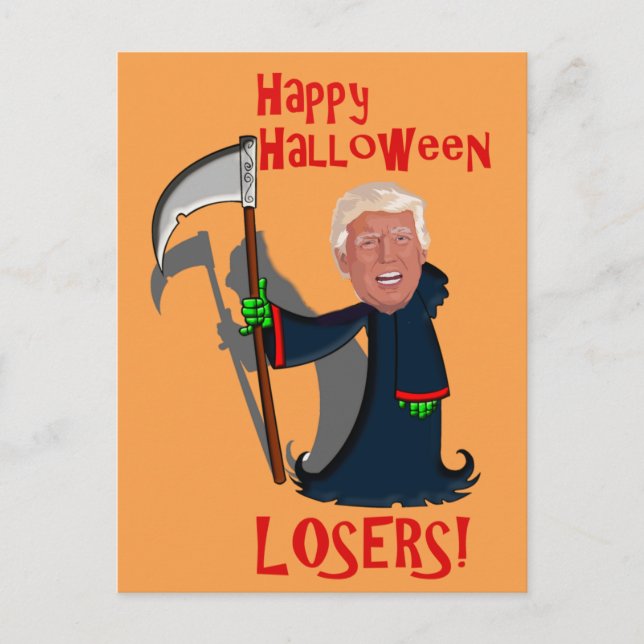 Trump as Grim Reaper Halloween Postcard (Front)