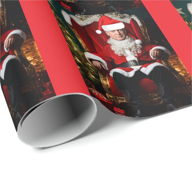 TRUMP AS SANTA CLAUS Christmas Wrapping Paper (Roll Corner)