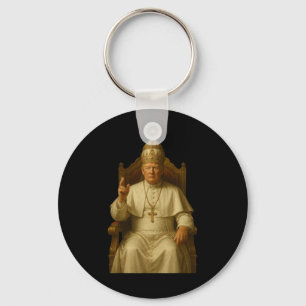 Trump As Vatican Church Pope Funny Pope Trump Keychain