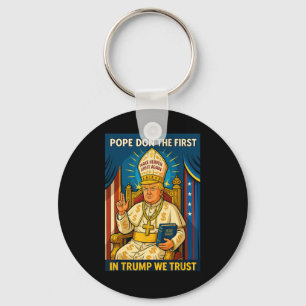 Trump As Vatican Church Pope - Pope Trump Meme  Keychain