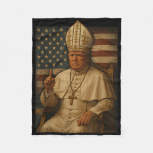 Trump As Vatican Church Pope Republican Make Vatik Fleece Blanket