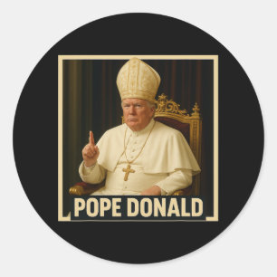 Trump As Vatican Church Pope Trump Funny Vatican C Classic Round Sticker