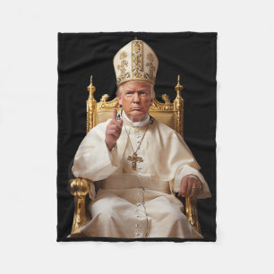 Trump As Vatican Church Pope Vatican Christian Fleece Blanket