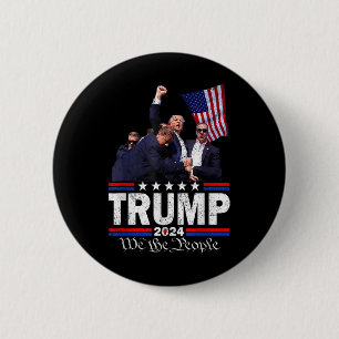 Trump Asination Bloody Ear Bleeding Butler Pa Trum 2 Inch Round Button