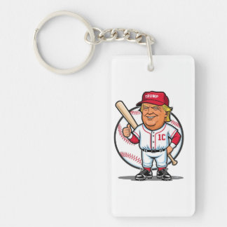 Trump Baseball Caricature Keychain