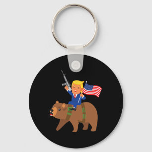 Trump Bear Gun Merica Election Donald Republican G Keychain
