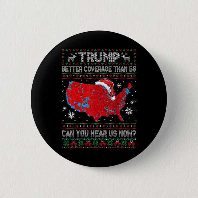 Trump Better Coverage Than 5g Funny Electoral Map  2 Inch Round Button (Front)