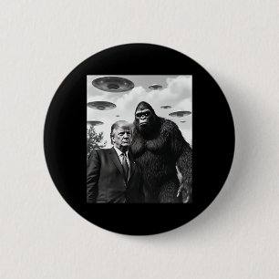 Trump Bigfoot Ufo Alien Encounter Extraterrestrial 2 Inch Round Button