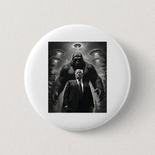 Trump Bigfoot Ufo Alien Extraterrestrial Encounter 2 Inch Round Button