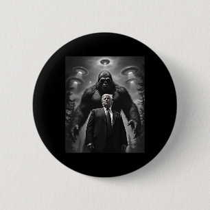 Trump Bigfoot Ufo Alien Extraterrestrial Encounter 2 Inch Round Button