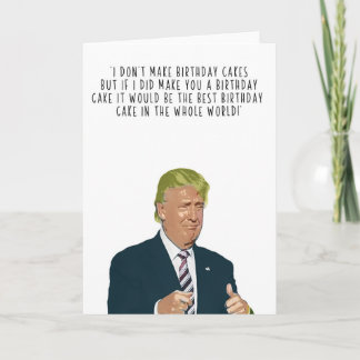 Trump birthday cake card