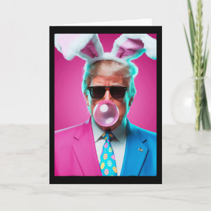 Trump Blowing Bubble Gum Political Republican East Card